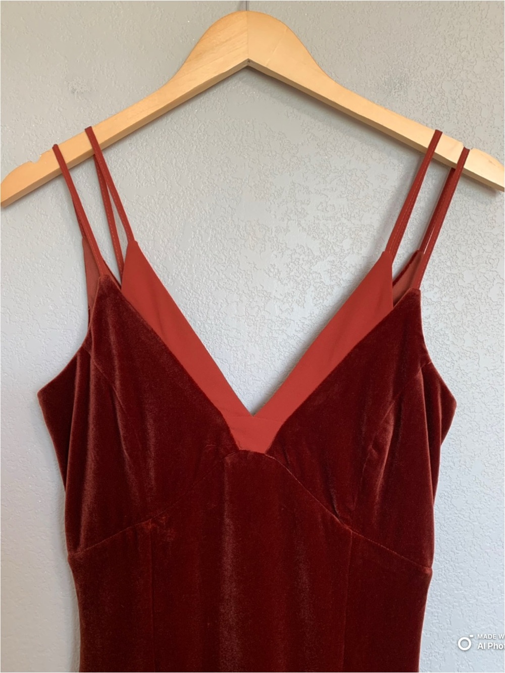 Lulus XS Immensely Glam Rust Velvet Backless Maxi Dress NWT FLAW Formal Party - Picture 5 of 15
